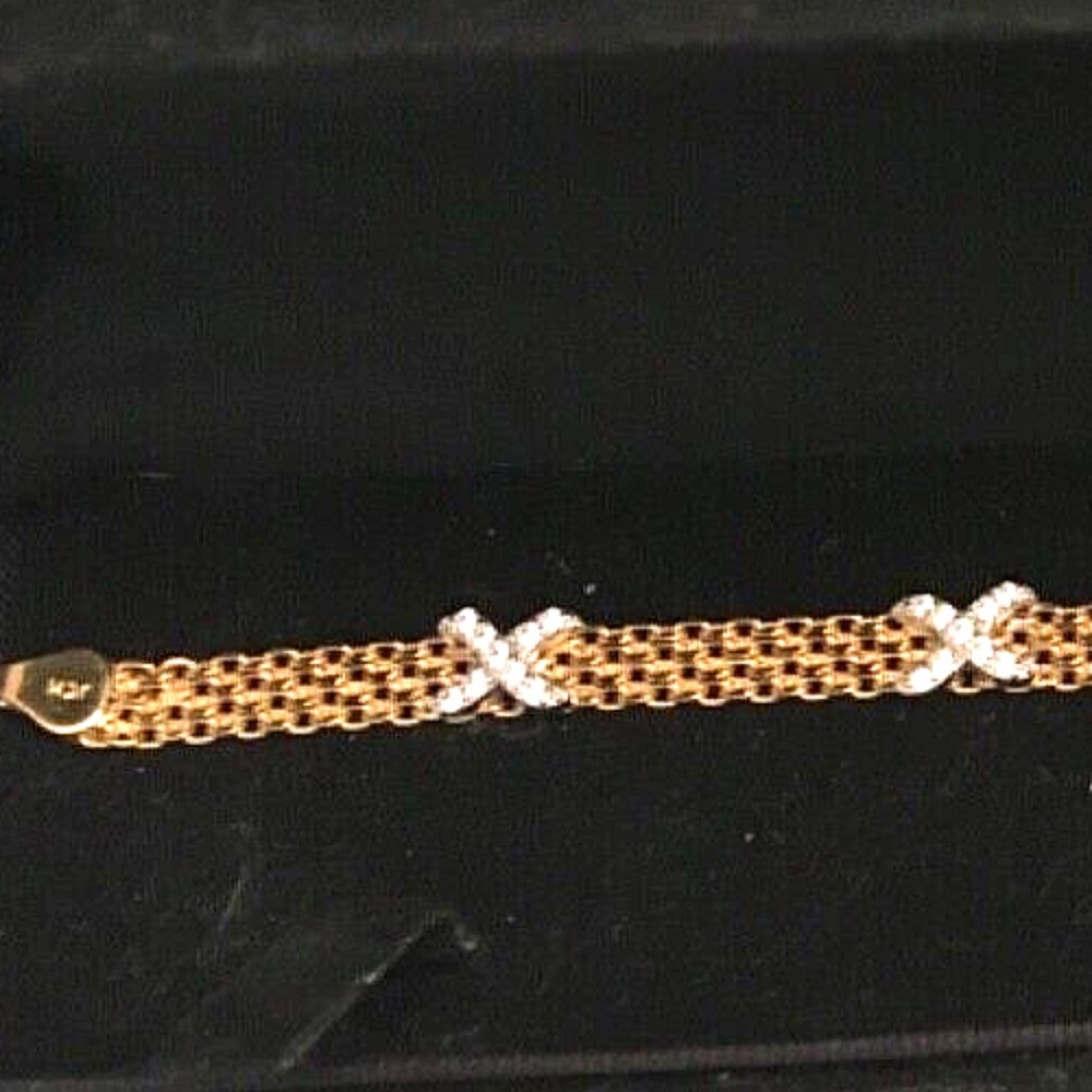 QVC Diamonique 8" Bismark Station Bracelet 18K Gold Plated Over Sterling - Picture 8 of 9
